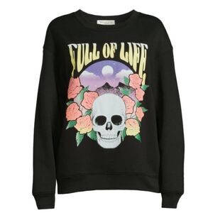 Wound Up Full of Life “skull” Graphic Fleece Sweatshirt